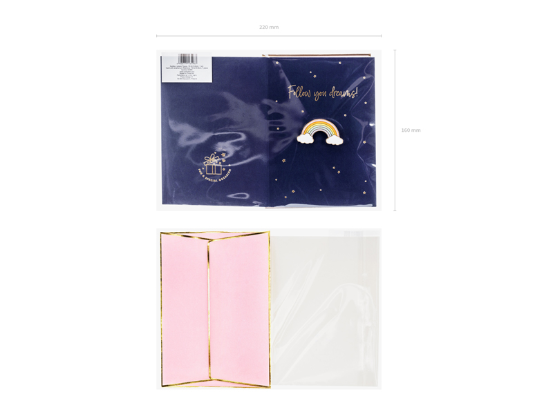 Kartka z pinem Tęcza, 10.5x14.8cm - obrazek 7