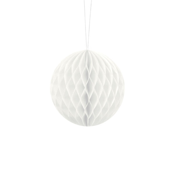 Kula bibułowa, biały, 10cm