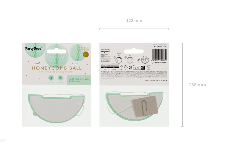 Kula bibułowa, pistacjowy, 10cm - obrazek 6