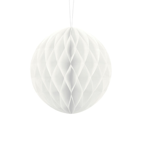 Kula bibułowa, biały, 20cm