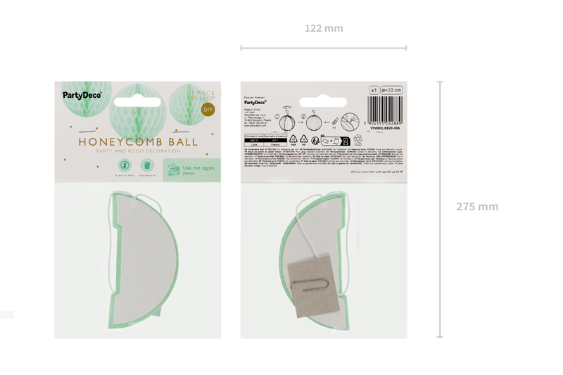 Kula bibułowa, pistacjowy, 20cm - obrazek 6