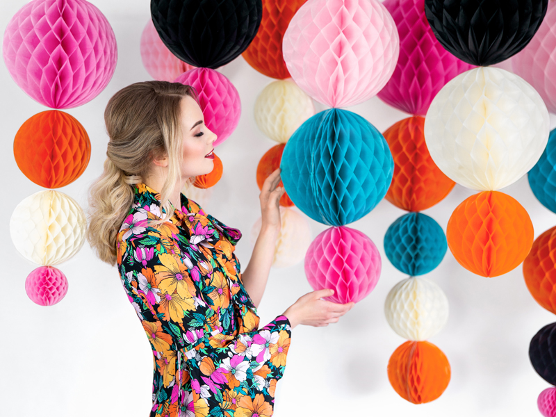 Kula bibułowa, j. różowy, 30cm - obrazek 6