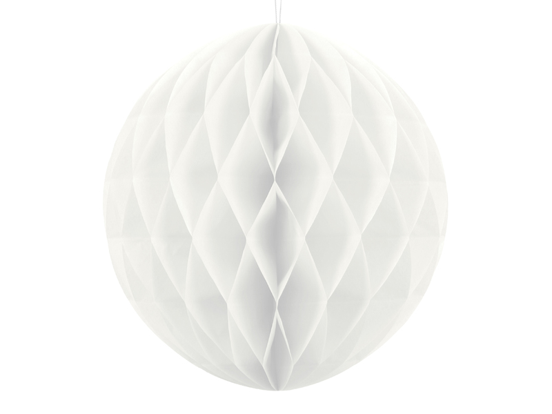 Kula bibułowa, biały, 40cm
