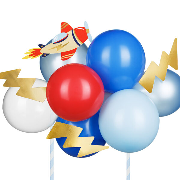 Balonowy topper na tort Samolot, mix, 29 cm