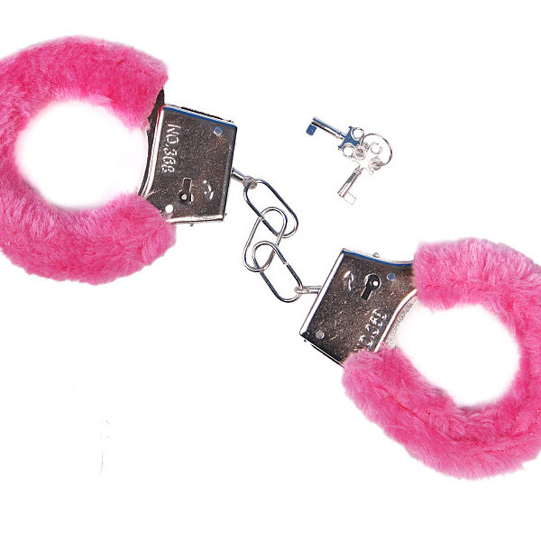 Kajdanki z futerkiem, różowy