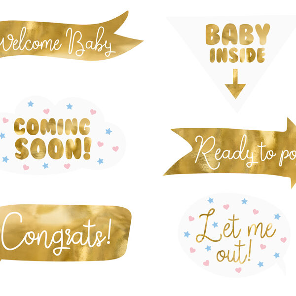 Gadżety do zdjęć Baby shower, mix (1 op. / 6 szt.)