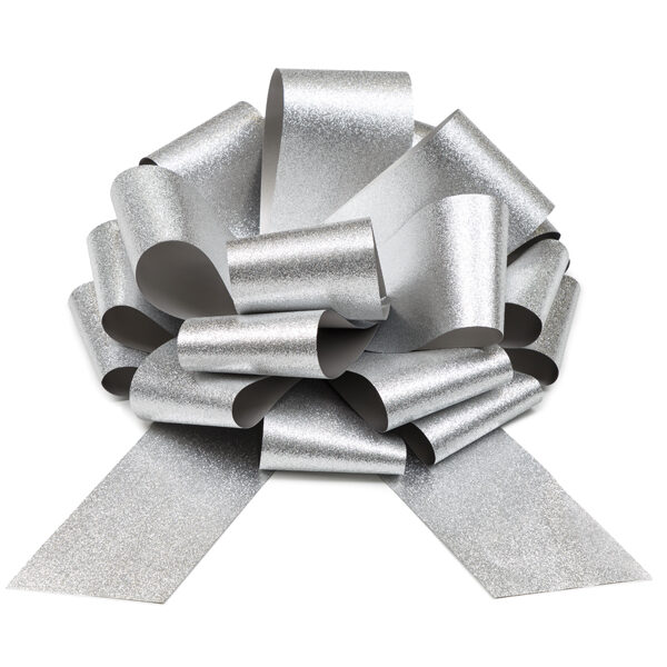 Kokarda dekoracyjna DIY, srebrny, 30 cm