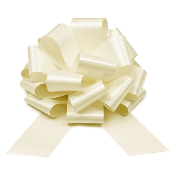 Kokarda dekoracyjna DIY, złamana biel, 30 cm