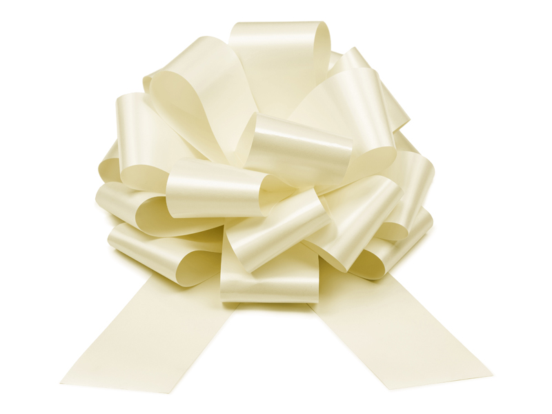 Kokarda dekoracyjna DIY, złamana biel, 40 cm