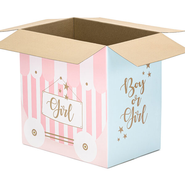 Pudełko do przesyłki balonowej - Boy or Girl, 60x40x60cm (1 op. / 5 szt.)