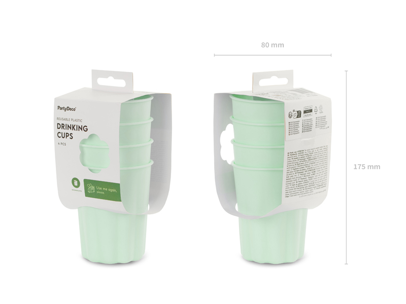 Kubeczki plastikowe Falbanka, 220 ml, szałwiowy (1 op. / 4 szt.) - obrazek 7