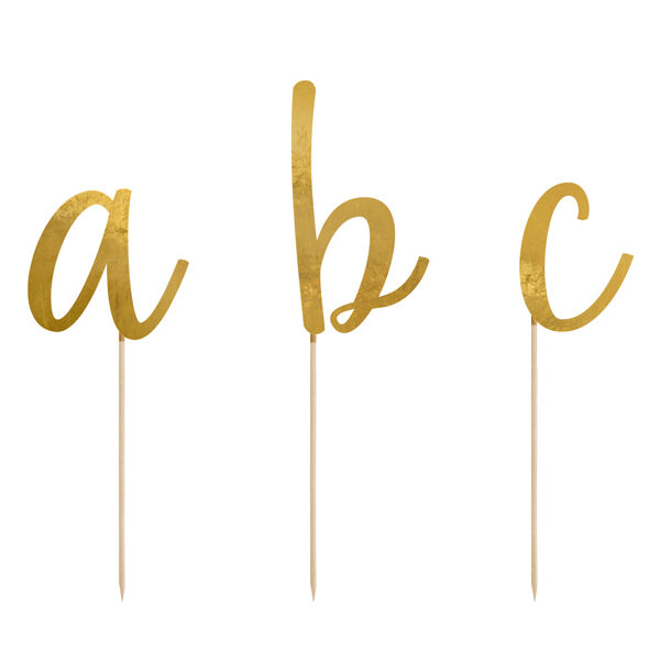 Toppery Alfabet, złoty, 9,5-12cm (1 op. / 53 szt.)