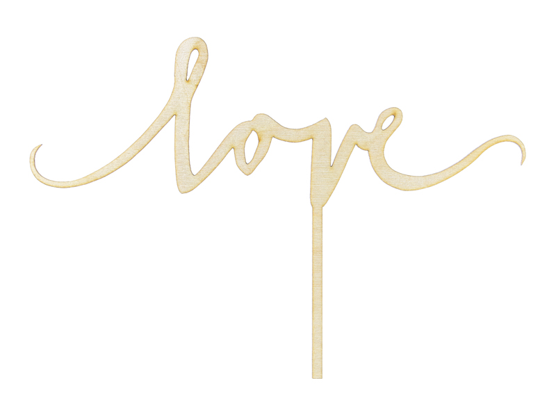 Topper drewniany Love, 16cm