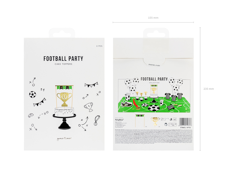 Topper na tort Piłka, mix, 15.5-20cm (1 op. / 2 szt.) - obrazek 4