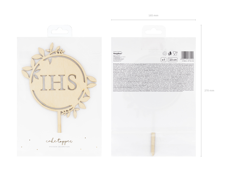 Topper drewniany IHS, 23cm - obrazek 4