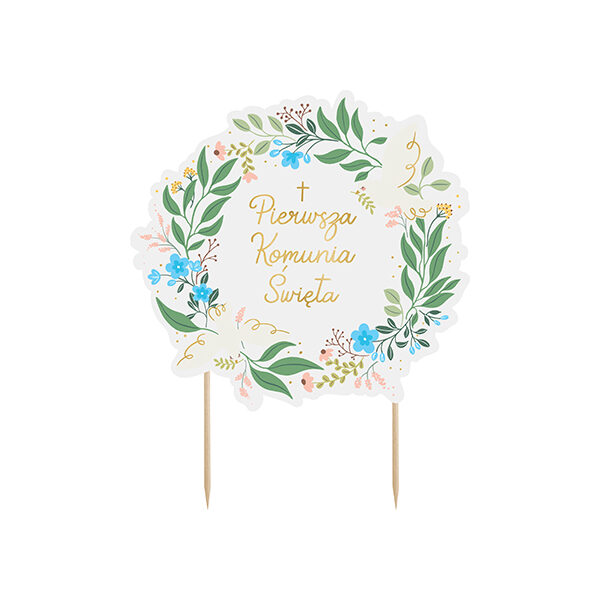 Topper na tort ''Pierwsza Komunia Święta'',16.7x20 cm, mix