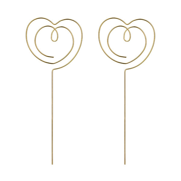 Topperki Serce, złoty, 12 x 4,5 cm (1 op. / 2 szt.)