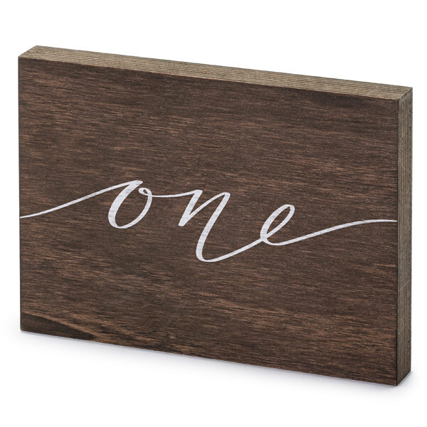 Drewniany numer na stół  ''One'', 2x18x12.5 cm