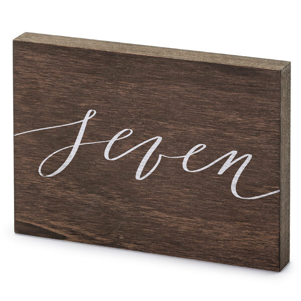 Drewniany numer na stół ''Seven'', 2x18x12.5 cm