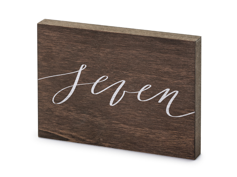 Drewniany numer na stół ''Seven'', 2x18x12.5 cm