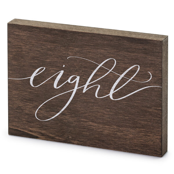 Drewniany numer na stół ''Eight'', 2x18x12.5 cm