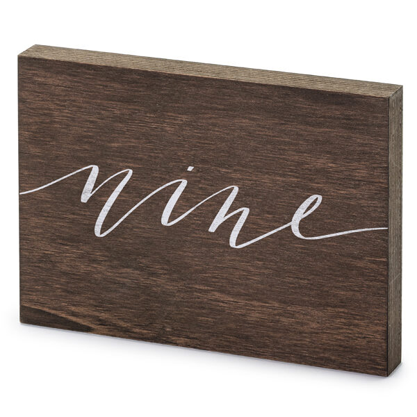 Drewniany numer na stół ''Nine'', 2x18x12.5 cm