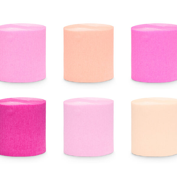 Krepa 5cm/10m, zestaw 6 szt, mix (1 op. / 6 szt.)