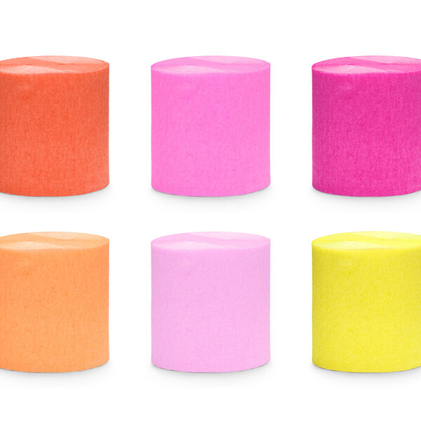 Krepa 5cm/10m, zestaw 6 szt., mix letnie kolory (1 op. / 6 szt.)