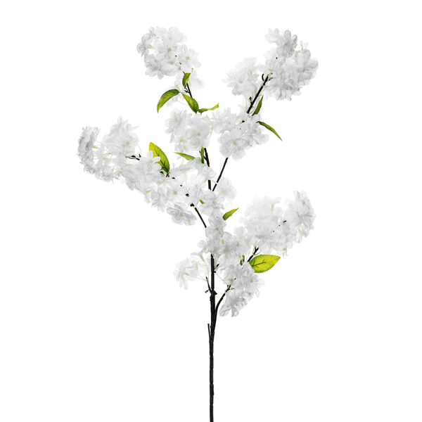 Sztuczny kwiat - Kwitnąca Wiśnia, 97 cm, biały