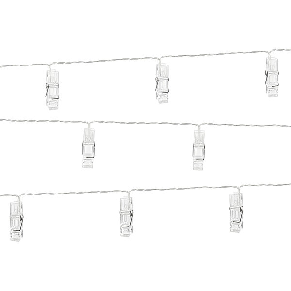 Lampki LED klamerki, bezbarwny, 1,4m