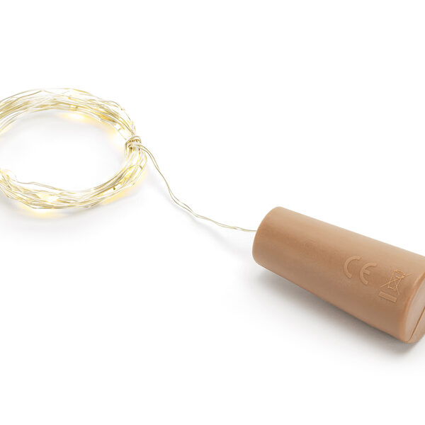 Lampki LED z korkiem do butelki, ciepły biały, 197cm