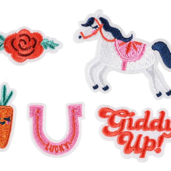 Naprasowanki Giddy up, mix, 2-7x3.5-7 cm (1 op. / 5 szt.)