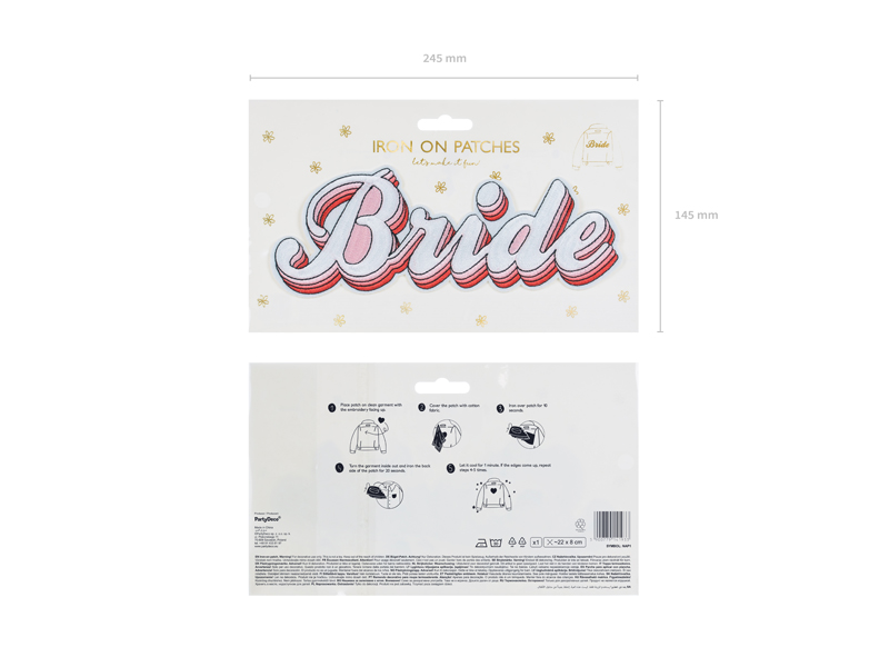 Naprasowanka Bride, mix, 22x8cm - obrazek 5