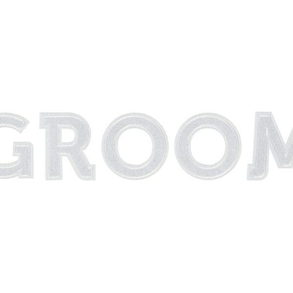 Naprasowanka GROOM, biały, 30x6cm