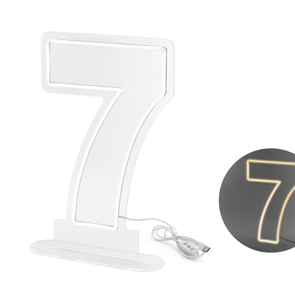 Neon LED - Cyfra ''7'', biały, 50cm