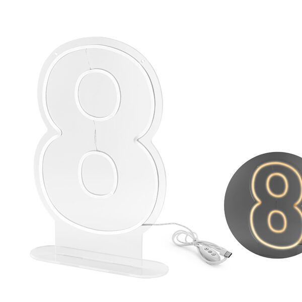 Neon LED - Cyfra ''8'', biały, 50cm