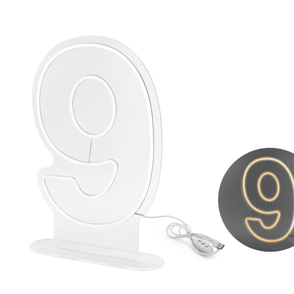 Neon LED - Cyfra ''9'', biały, 50cm