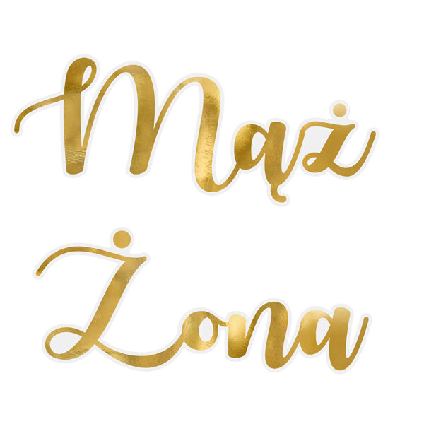 Naklejki na kieliszki ''Mąż i Żona'', złoty (1 op. / 2 szt.)