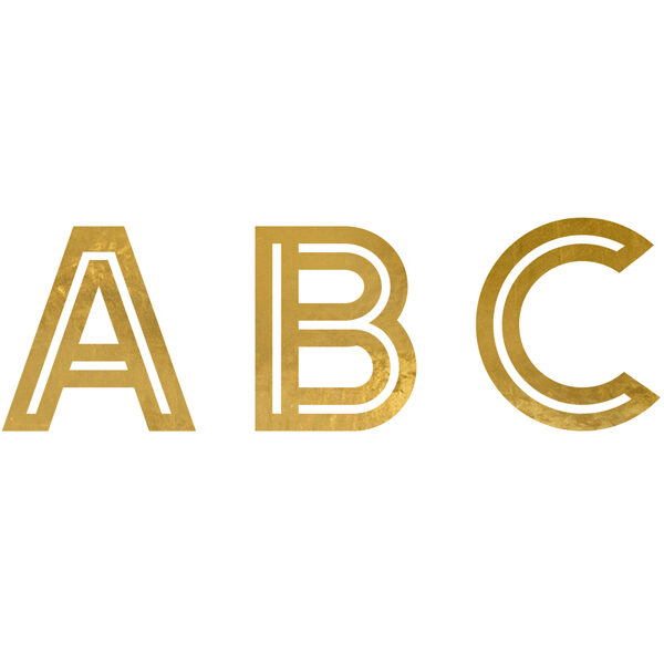 Naklejki Alfabet, 4 cm, złoty (1 op. / 6 szt.)