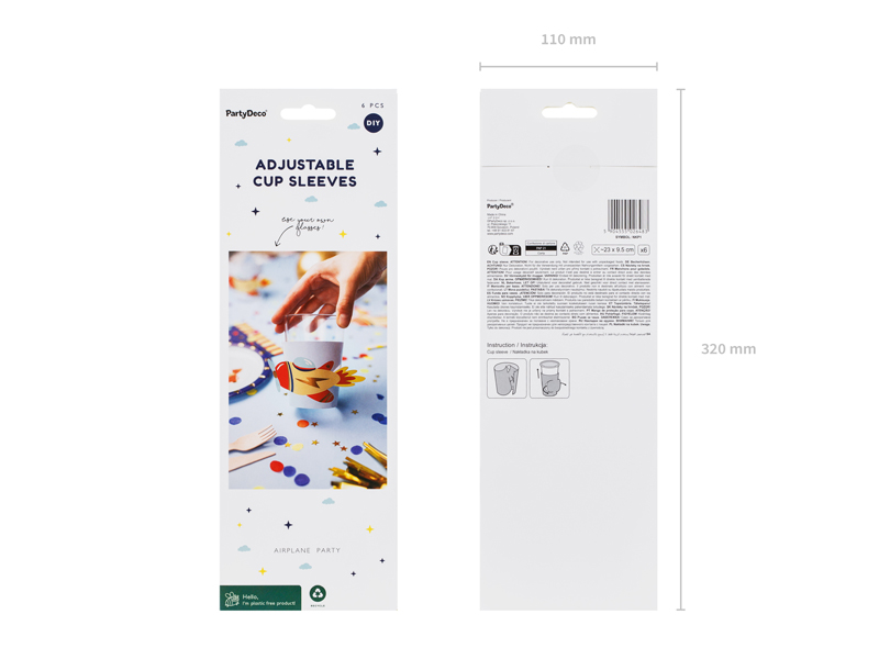 Nakładki na kubki Samolot, mix (1 op. / 6 szt.) - obrazek 7