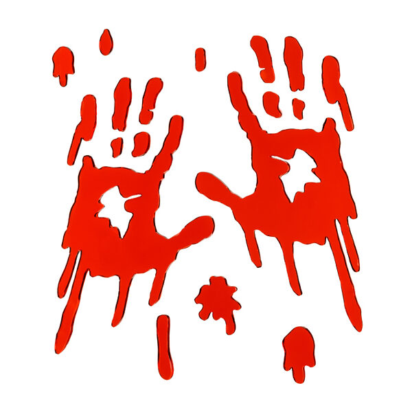 Żelowe naklejki na okno Zakrwawione dłonie, czerwony