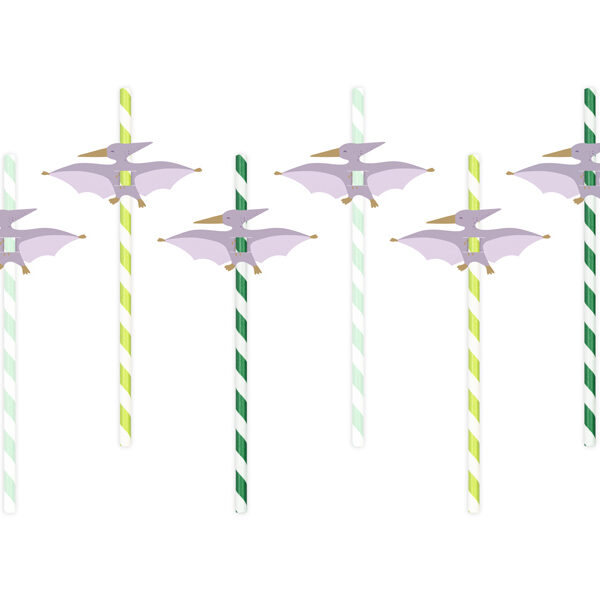 Słomki Pterodaktyl, 19.5 cm, mix (1 op. / 6 szt.)