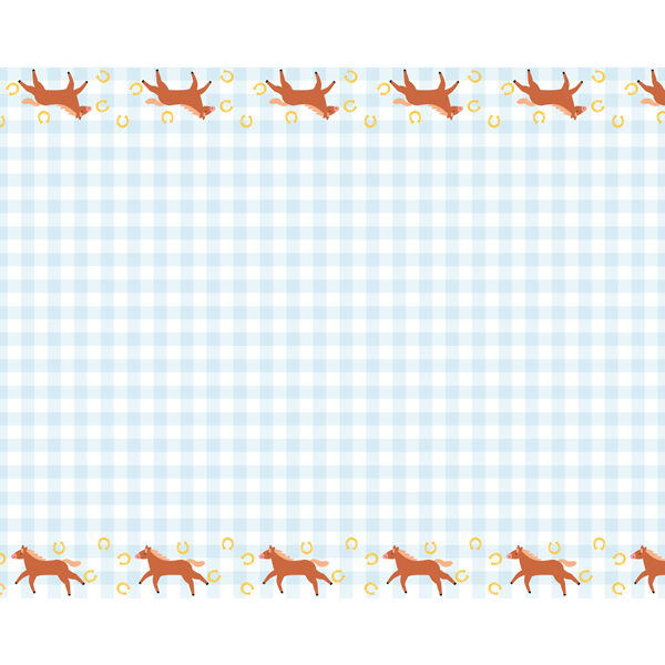 Obrus papierowy Kratka z końmi, mix, 180x120 cm