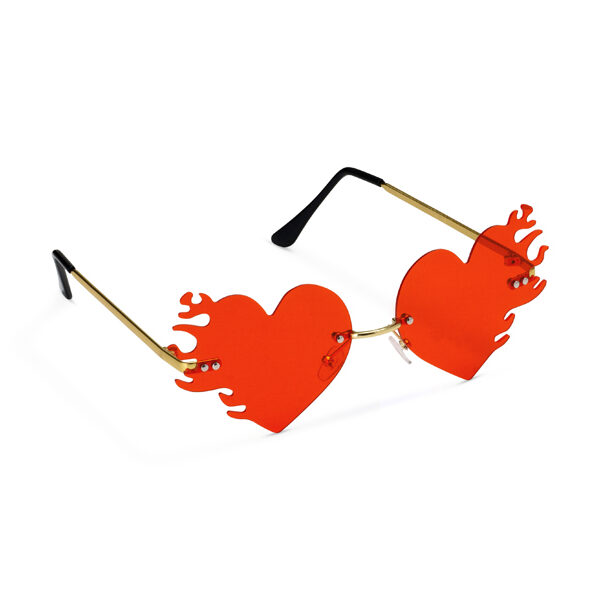 Okulary Serduszka płomienie, czerwony