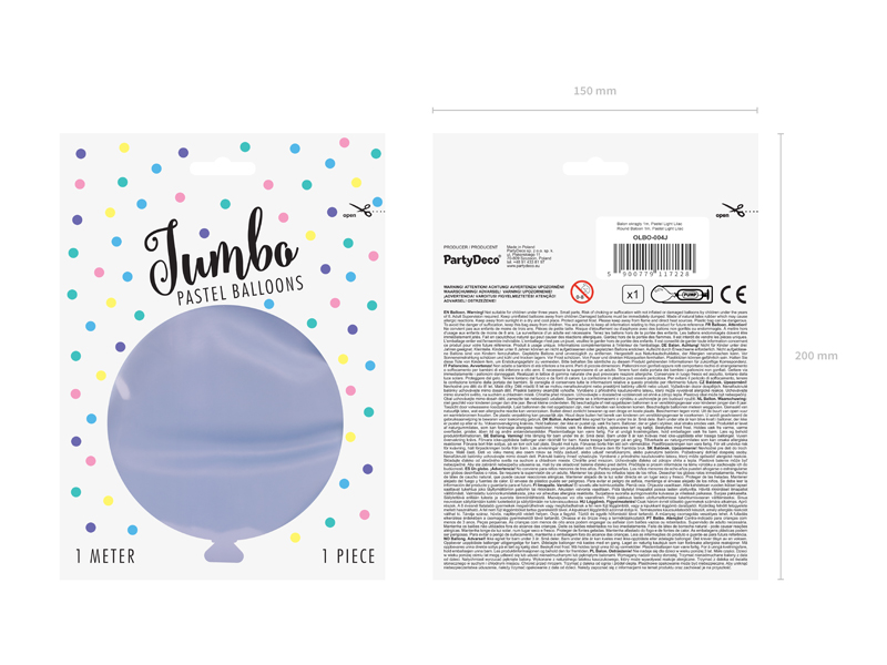 Balon okrągły 1m, Pastel Light Lilac - obrazek 2