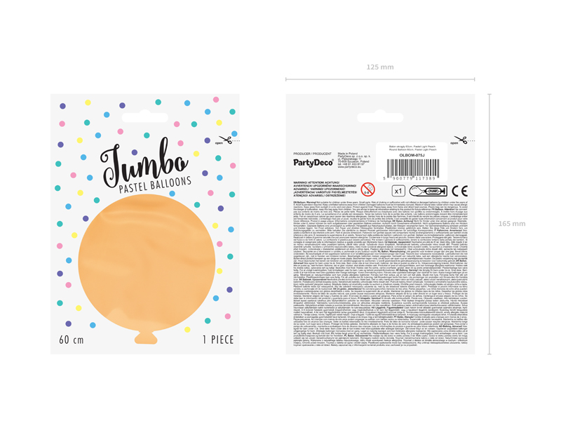 Balon okrągły 60cm, Pastel Light Peach - obrazek 3