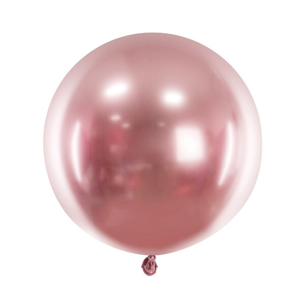 Balon okrągły Glossy 60cm, różowe złoto