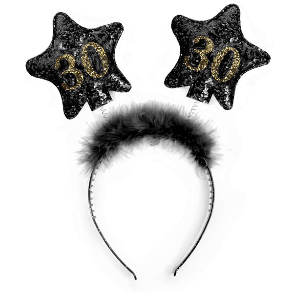 Opaska z gwiazdkami 30, czarny