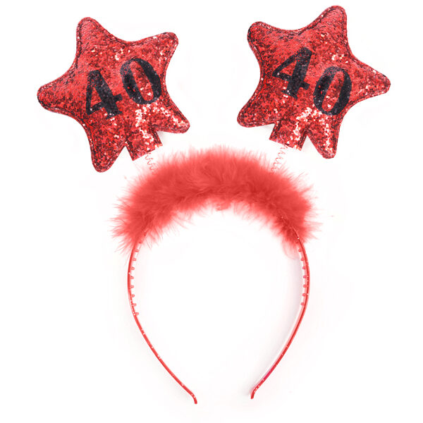Opaska z gwiazdkami 40, czerwony
