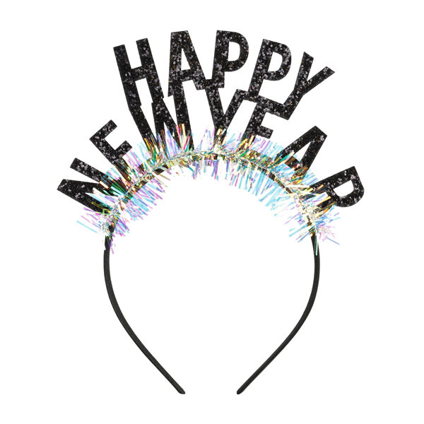 Opaska Happy New Year, 15,5 x 20,5 cm, czarna